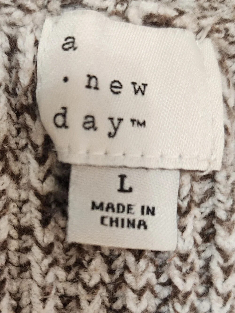 Soft Chunky Marled Oatmeal Brown Open Front Cardigan
